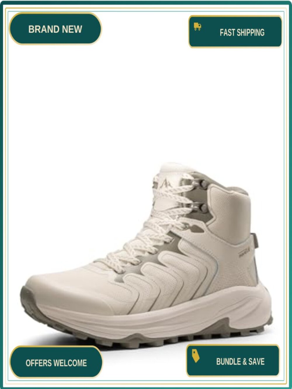 Women's Waterproof Hiking Boots Leather Synthetic Rubber Ankle Lace Up